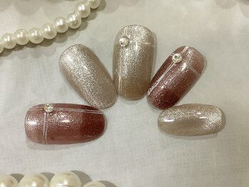 マグネット×チェックネイル