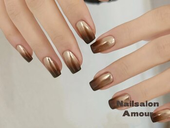 アムールユシマテン 上野湯島店(Amour)/秋ネイルミラーネイル
