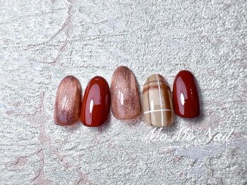 モモネイル(MOMO nail)/秋ネイル#チェックネイル