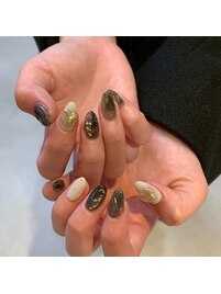 メンズネイル/ボルドーネイル