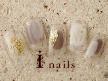 アイネイルズ 町田店(I nails)/金箔ブラウン塗りかけ6480円