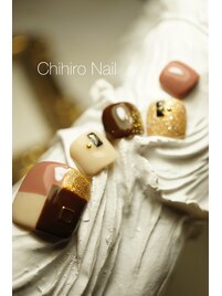 秋色フットネイル