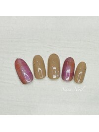 チェック×ハロウィンネイル