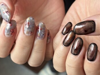 タスメット(+met)の写真/繊細な手描きアート、絶妙なストーン配置も自由自在♪こだわり＆上品な洗練された美しい指先へ＊