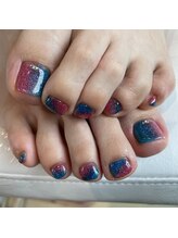 ヘアーアンドネイル ルシア(Hair&Nail Lucia)/フットラメグラデーションネイル