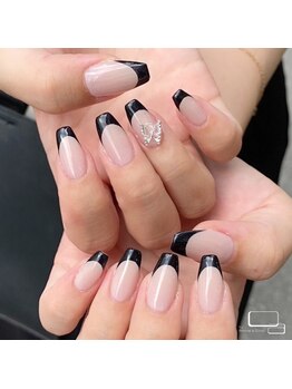 キュアバイアニーアンドジーノ(Qa by Annie&Gino)/ブラックフレンチネイル