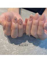 リッシュ(RICHE)/ヌーディピンク×ドットリボン