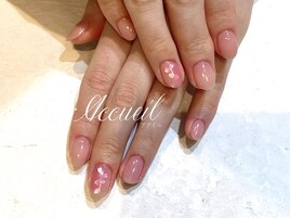 桜の縦グラデーションネイル