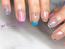 【自爪ネイル】オーロラネイル