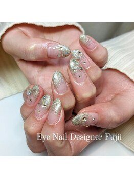 アイネイルデザイナーフジイ(Fujii)/ラメグラベースクリスタルビジュ