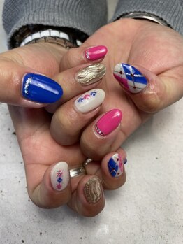 ヘアーアンドネイル ルシア(Hair&Nail Lucia)/人気なアーガイルネイル!