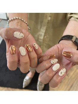 デコル(DecoL.)/ニュアンス×ミラーネイル