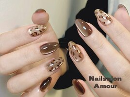 ヒョウ柄、秋ネイル