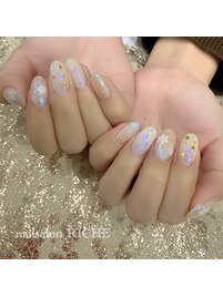 冬の雪の結晶ネイル