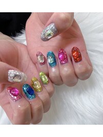 宝石　ジュエリーカラフルネイル