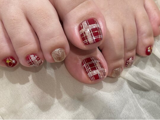 2025年冬】チェック フットのネイルデザイン集｜人気順  