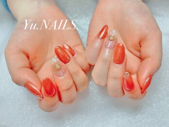 ユーネイルズ 恵比寿(Yu.NAILS.)/オーロラ◎フラワーアート◎春夏
