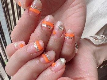 ネイルサロン ステラ(Nail Salon STELLA)/【スカルプ】ネオンオレンジ