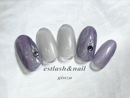 パープルプッチ柄ネイル
