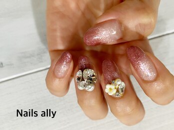 ネイルズアリー 立川店(Nails ally)/フラワービジュー×ストーン×春