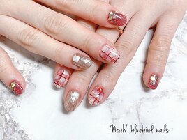 かわいい！チェックネイル