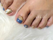 アンガット(angot.)/ぷっくりブルーフルアートフット