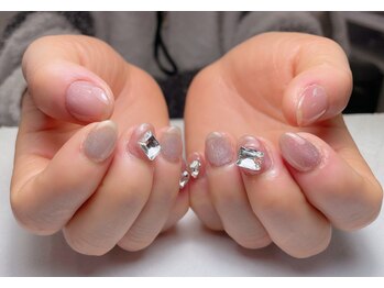 メオネイル(MEO NAIL)/マグネットxパーツ付け