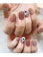 マリー ネイルズ いわきラトブ店(MARIE NAILS) シンプルフラワーアート.＊*