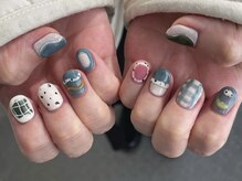 クレモアネイル 池袋西口店(CLEMORE NAIL)/うねうねぷっくりダルメシアン