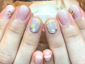 ネイルズ ララ(nails Lala)/人魚の鱗ネイル。