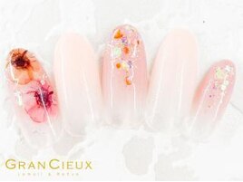 桜ピンク×フラワーネイル