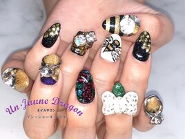 【自爪ネイル】派手ネイル