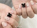 ドット×リボンネイル