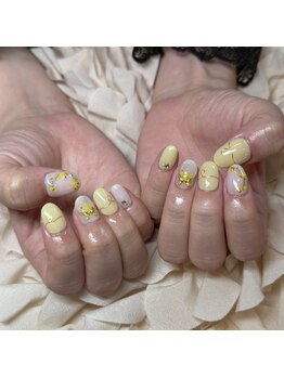 お花ネイル　押し花ネイル