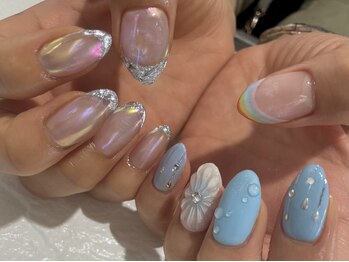 ネイルキュート アンド クールラッシュ 亀有店(nailcute & CoolLash)/虹デザイン*。