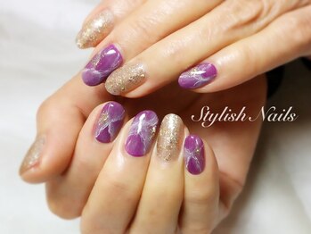 スタイリッシュネイルズ(Stylish Nails)/アメジストネイルデザイン☆