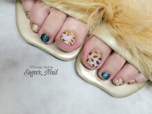 シュガーネイル(sugar nail)/マグネット＆レオパードネイル