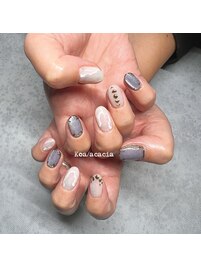 マグネット×天然石ネイル