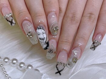 アリーズ(Allies)/白 黒ネイル 痛ネイル