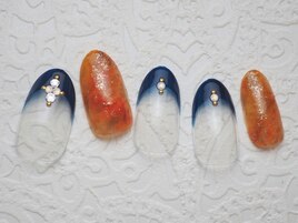 【秋色フレンチネイル】