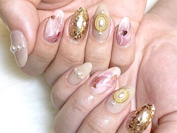 ネイルマジック 仙台一番町店(NAIL MAJIC)/大理石×ハート★オーダー