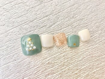 ネイルサロン アミ(Amie)/フット☆クリスマスツリーネイル