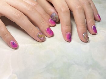 2M ネイル アトリエ(2M NAIL ATELIER)/パープル ピンク おまかせ