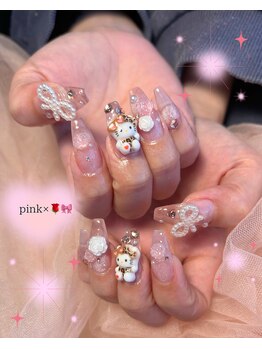 うるつや韓国風ゴテゴテネイル