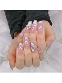 エミーネイル(Amie NAIL)の写真/シンプルで男ウケ抜群の綺麗めネイル！可愛さもプラスで好感度UP↑綺麗の中にかわいさあり☆