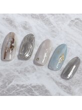 ノーラスリエン(Nolaslien)/ニュアンス 夏 ミラーネイル 海