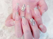 デコール 心斎橋(DECOR)/ガラスフレンチ埋め尽くしネイル