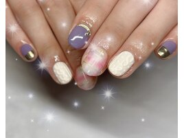 ブランケットチェック×ニット