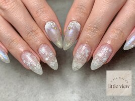 ・透け感雪の結晶ネイル