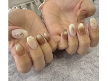 リコネイル(Rico nail)/アート4本　手書きフラワー